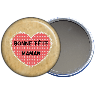 Miroir de poche bonne fête maman - Anniversaire maman - angora