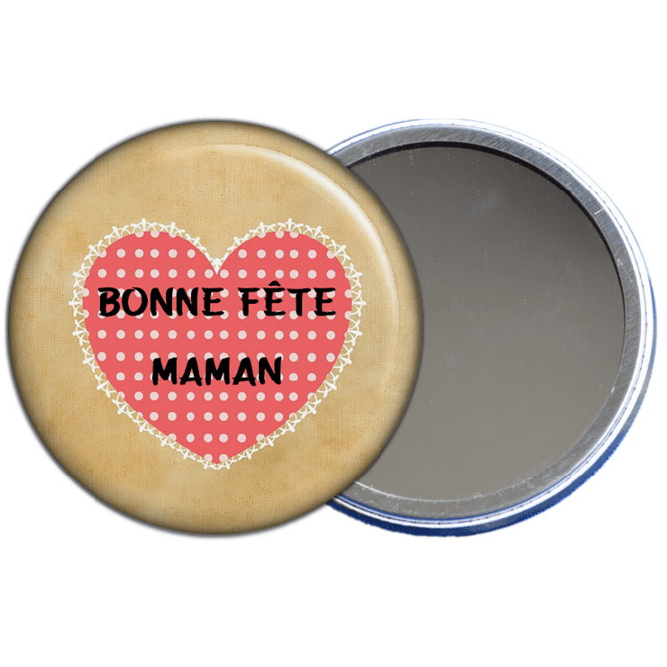 Miroir de poche bonne fête maman - Anniversaire maman - angora