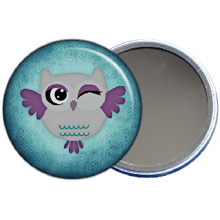 Miroir de poche - Miroir chouette - Idée cadeau Femme - angora