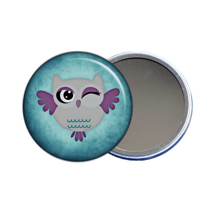 Miroir de poche - Miroir chouette - Idée cadeau Femme - angora