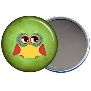 Miroir de poche chouette - Em création