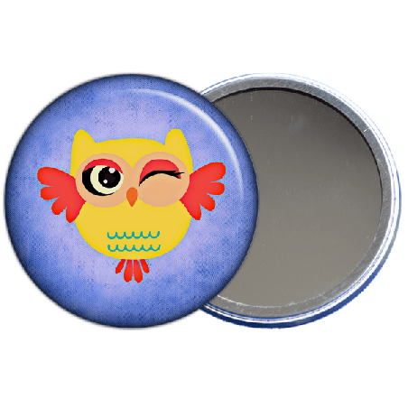       chouette miroir de poche à offrir, idée de cadeau pour femme original à découvrir sur em-creation.fr
    