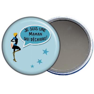 miroir de poche je suis une maman qui déchire en vente sur em-creation.fr