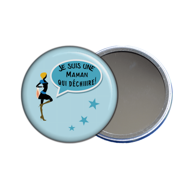 miroir de poche je suis une maman qui déchire en vente sur em-creation.fr