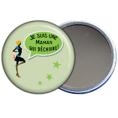 cadeau fête des mères, idées cadeaux maman, miroir de poche je suis une maman qui déchire en vente sur em-creation.fr