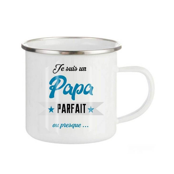 Mug emaillé Pour un papa parfait - Tasse rétro papa