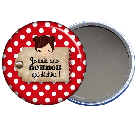       Idées cadeau pour nounou en vente sur em-creation.fr , miroir de poche nounou
    
