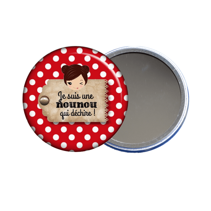Idées cadeau pour nounou en vente sur em-creation.fr , miroir de poche nounou
