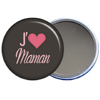 miroir de poche j'aime maman - toutes les idées cadeaux sont sur em-creation.fr