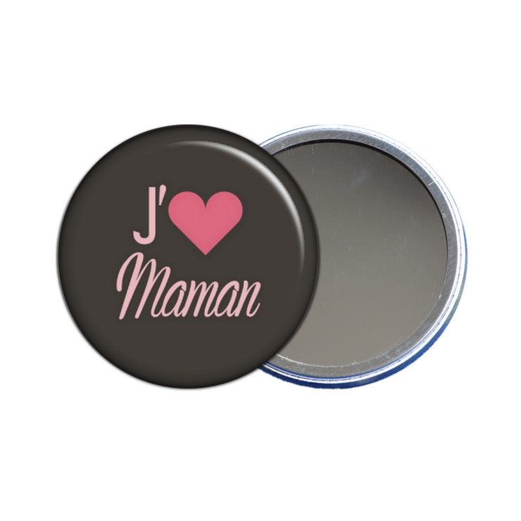 miroir de poche j'aime maman - toutes les idées cadeaux sont sur em-creation.fr