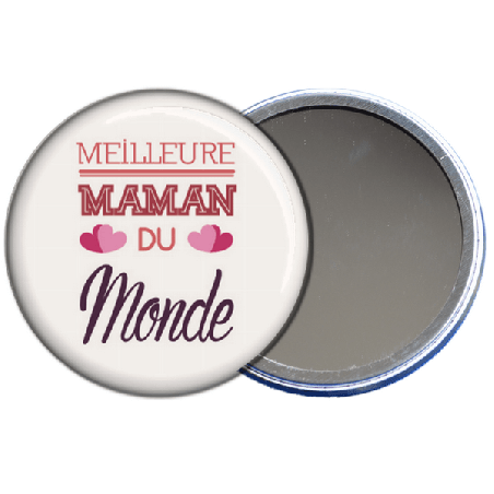       idée cadeau fête des mères - miroir de poche meilleure maman du monde - toutes les idées cadeaux sont sur em-creation.fr
    