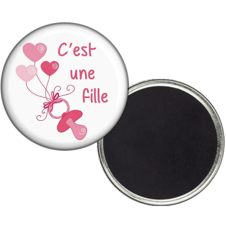       Magnet Fille - Magnet Naissance - Magnet faire part de Nasisance - angora
    