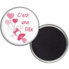 Magnet Fille - Magnet Naissance - Magnet faire part de Nasisance - angora - Magnets