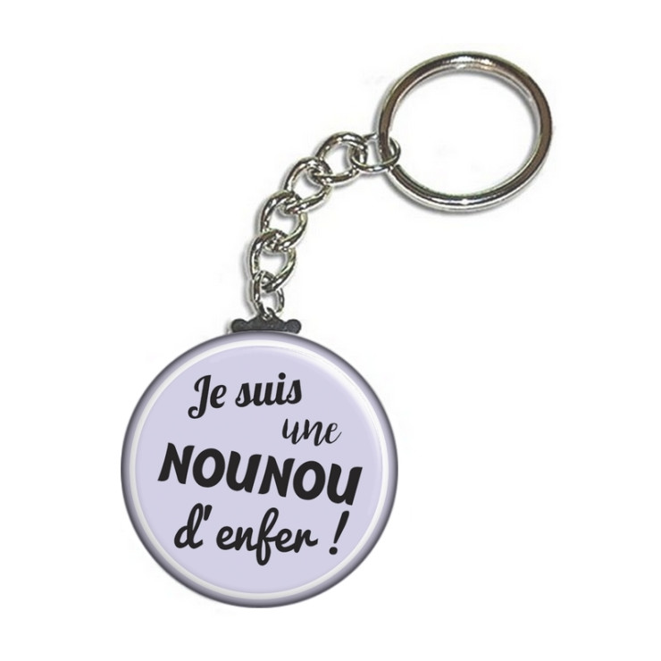       Porte clés nounou d'enfer avec chaine - Cadeau utile
    