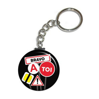 Porte clé permis de conduire noir - angora