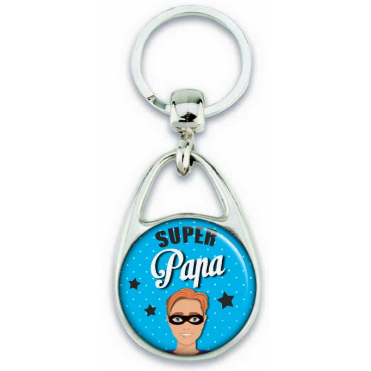       Porte clés angora pour papa super héro
    