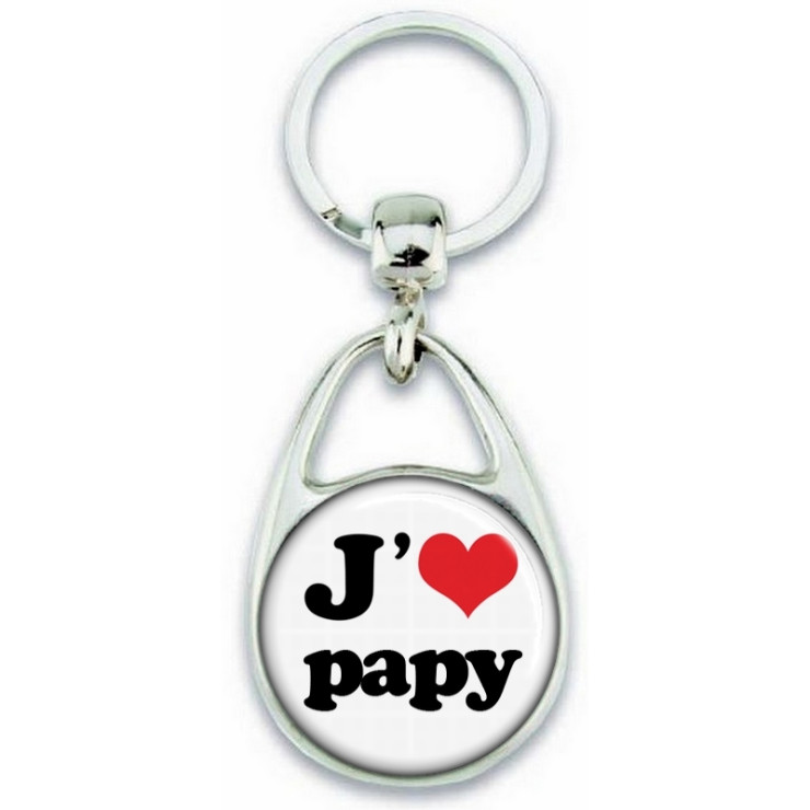       Porte clés Papy - idée cadeau papy - J'aime Papy - angora
    