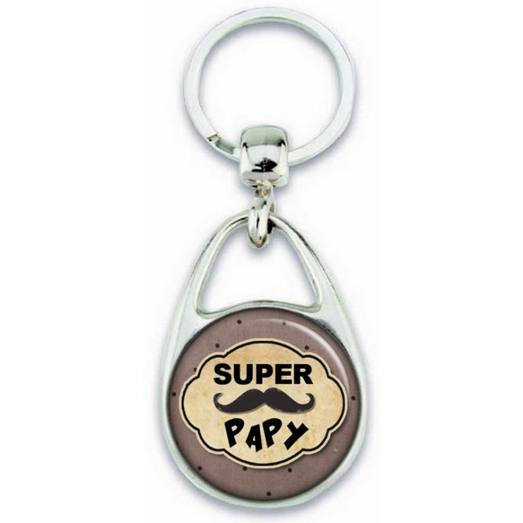 Idée cadeau pour papy - Porte clé pour papy - Porte clés Super Papy