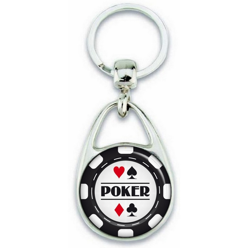 Porte-clés Poker Angora - Métal, Fabriqué En France, 8.5x3.5x0.6 Cm
