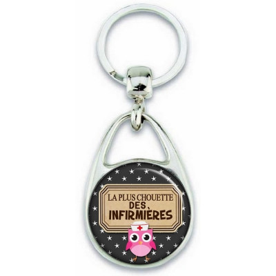 Porte clés Infirmière - Chouette infirmière - Idée cadeau infirmière - Anniversaire infirmière - angora