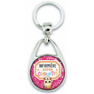 Porte clés Infirmière - Chouette infirmière - Idée cadeau infirmière - Anniversaire infirmière - angora