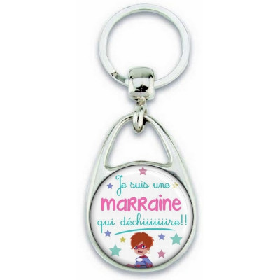  Porte clés Marraine - Idée cadeau Marraine - Baptème - Anniversaire - angora.