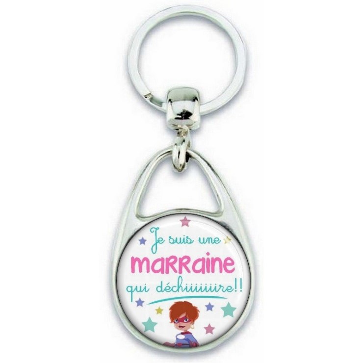        Porte clés Marraine - Idée cadeau Marraine - Baptème - Anniversaire - angora.
    