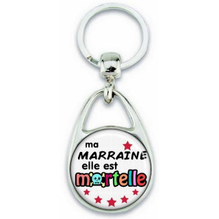  Porte clés Marraine - Idée cadeau Marraine - Baptème - Anniversaire - angora