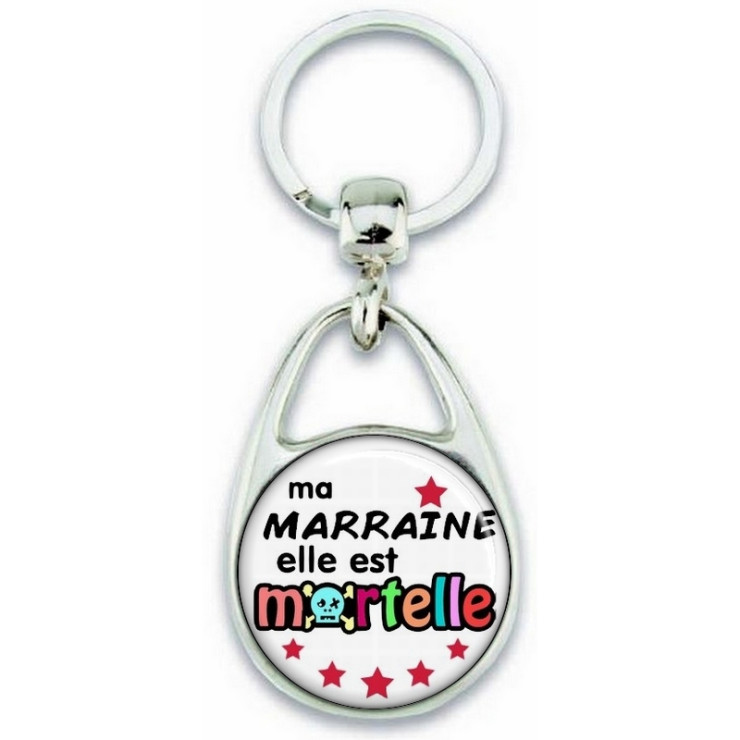  Porte clés Marraine - Idée cadeau Marraine - Baptème - Anniversaire - angora