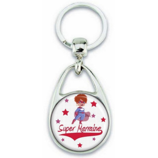 Porte clés Super Marraine - Idée cadeau Marraine - Baptème - Anniversaire - angora