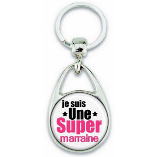 Porte clés Super Marraine - Idée cadeau Marraine - Baptème - Anniversaire - angora