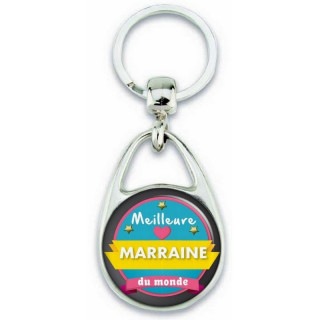 Porte clés Meilleure Marraine du monde - Idée cadeau Marraine - Baptème - Anniversaire - angora