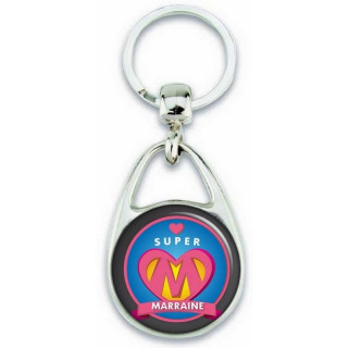 Porte clés Super Marraine - Idée cadeau Marraine - Baptème - Anniversaire - angora