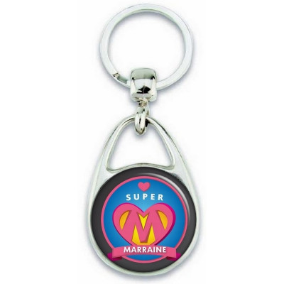 Porte clés Super Marraine - Idée cadeau Marraine - Baptème - Anniversaire - angora