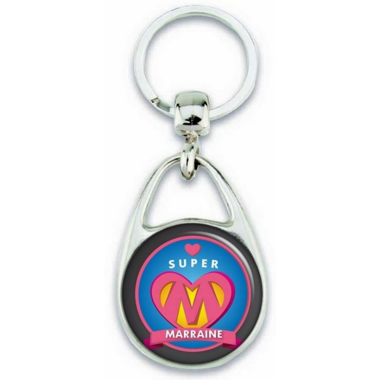 Porte clés Super Marraine - Idée cadeau Marraine - Baptème - Anniversaire - angora