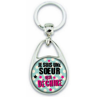 Porte clés Soeur - Idée cadeau Soeur - Anniversaire - Soeur qui déchire - angora