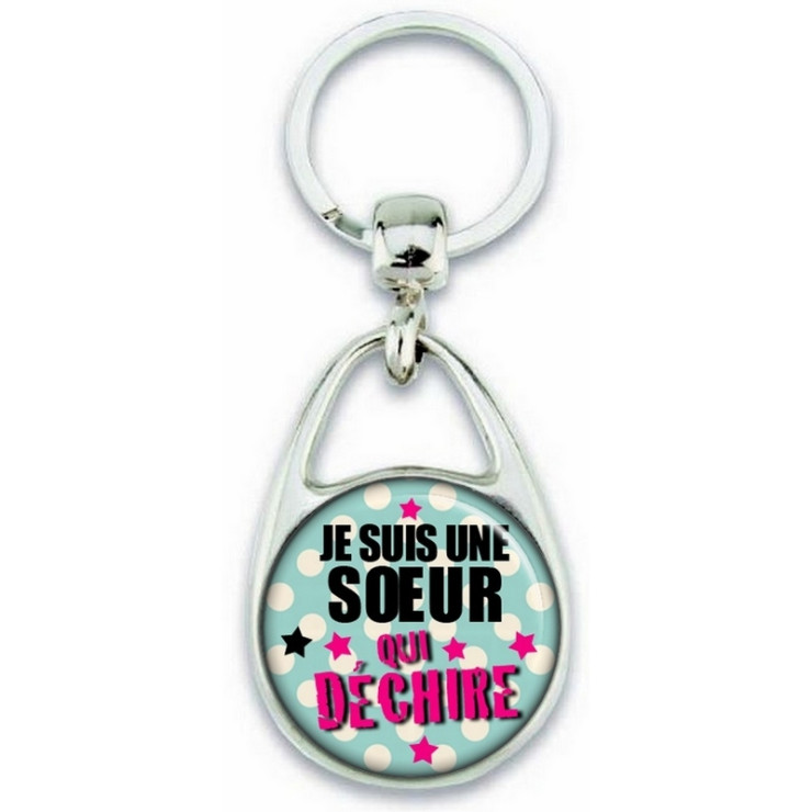 Porte clés Soeur - Idée cadeau Soeur - Anniversaire - Soeur qui déchire - angora
