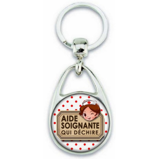 Porte clés Aide Soignante - Idée cadeau Aide Soignante - Anniversaire Aide Soignante - Collègue Aide Soignante - angora