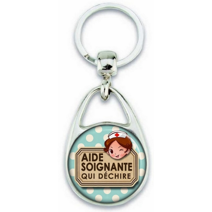       Porte clés Aide Soignante - Idée cadeau Aide Soignante - Anniversaire Aide Soignante - Collègue Aide Soignante
    