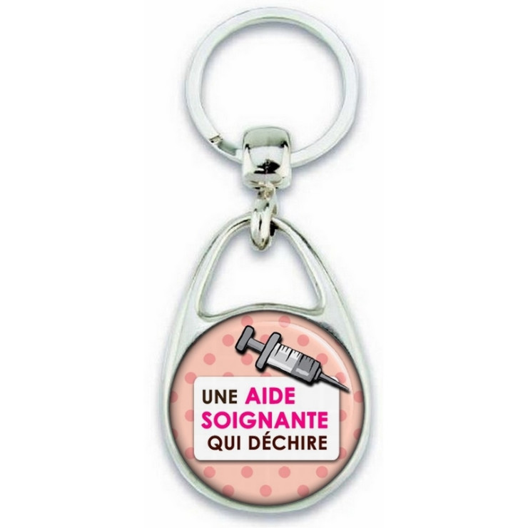       Porte clés Aide Soignante - Idée cadeau Aide Soignante - Anniversaire Aide Soignante - Collègue - Aide soignante qui déchire
    