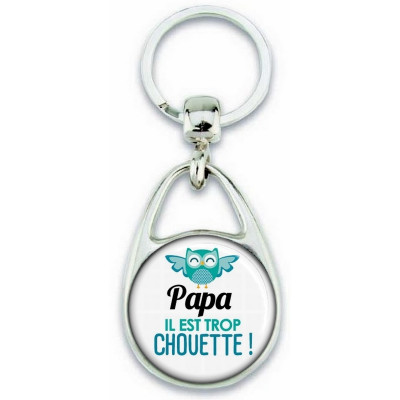 Porte clés Papa - Idée cadeau Papa - Anniversaire Papa - Cadeau fête des pères - Chouette Papa