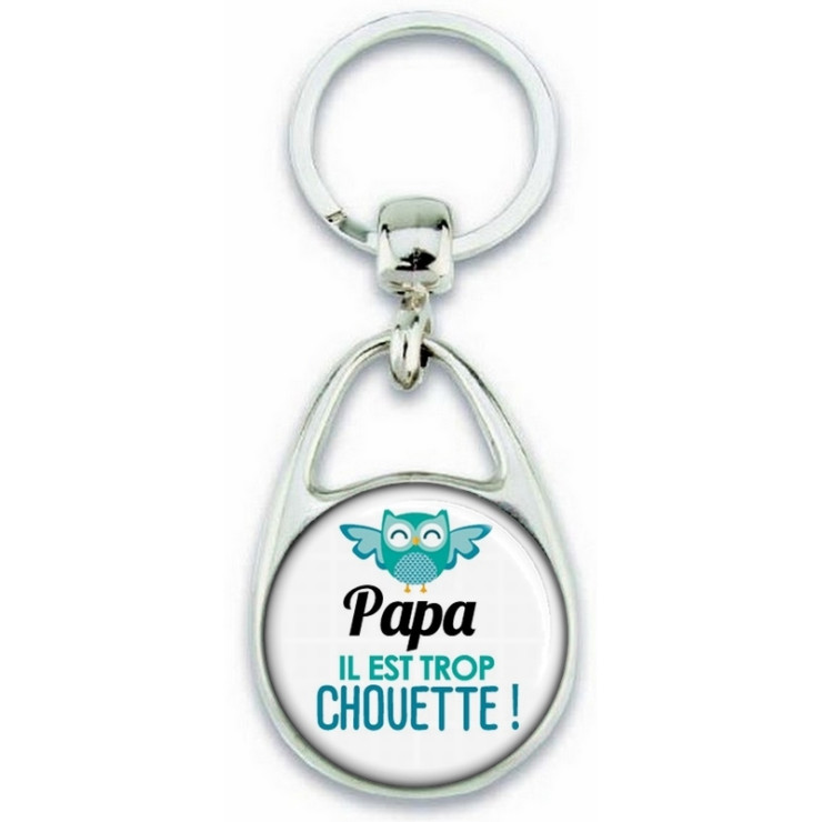 Porte clés Papa - Idée cadeau Papa - Anniversaire Papa - Cadeau fête des pères - Chouette Papa
