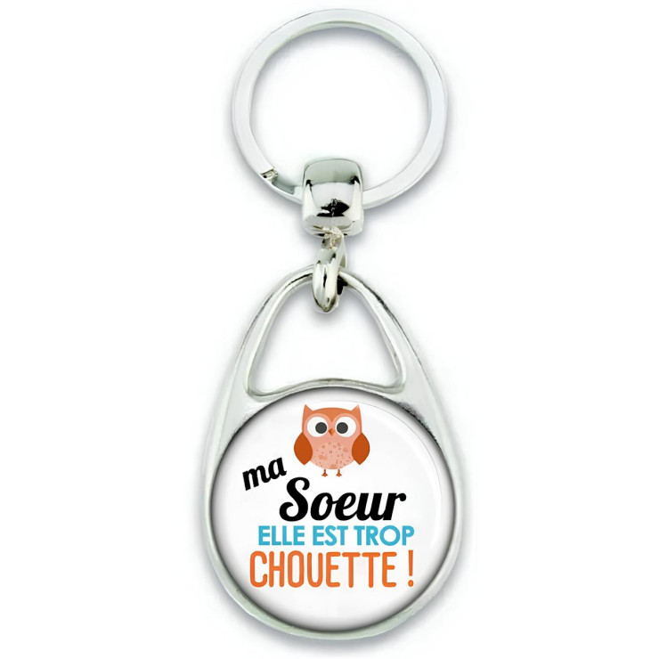 Porte clés Soeur - Idée cadeau Soeur - Anniversaire Soeur - Chouette Soeur - angora