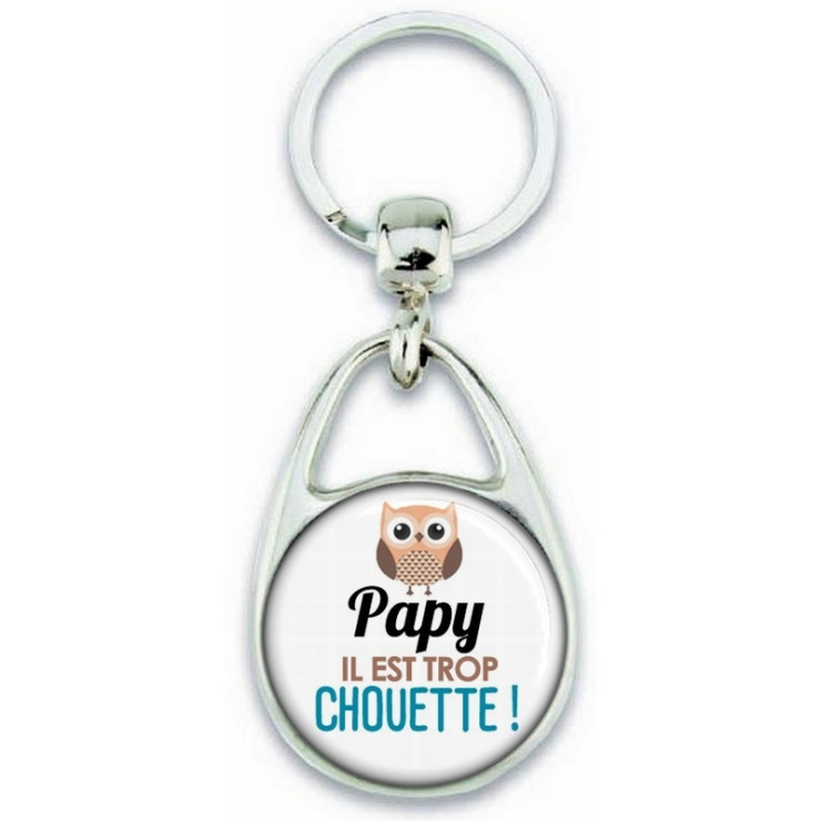 Porte clés Papy - Idée cadeau Papy - Anniversaire Papy - Chouette Papy - fête des grand-pères