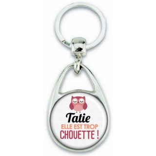 Porte clés Tatie - Idée cadeau Tatie - Anniversaire Tatie - Chouette Tatie - angora