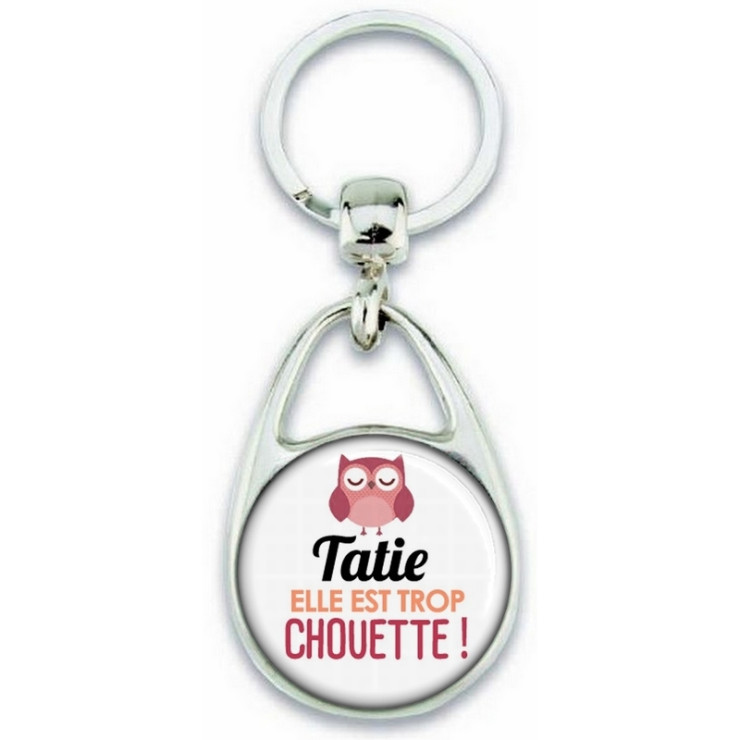 Porte clés Tatie - Idée cadeau Tatie - Anniversaire Tatie - Chouette Tatie - angora