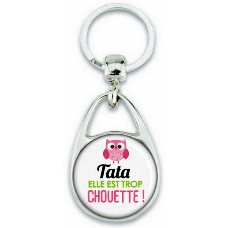 Porte clés Tata - Idée cadeau Tata - Anniversaire Tata - Chouette Tata - angora
