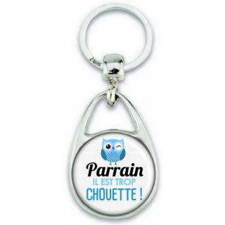 Porte clés Parrain - Idée cadeau Parrain - Anniversaire Parrain - Chouette Parrain - Idée cadeau baptème