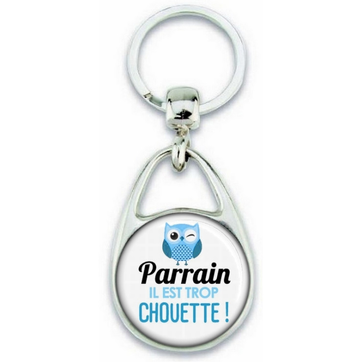       Porte clés Parrain - Idée cadeau Parrain - Anniversaire Parrain - Chouette Parrain - Idée cadeau baptème
    