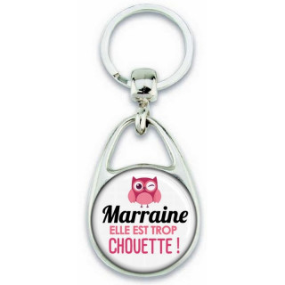 Porte clés Marraine - Idée cadeau Marraine - Anniversaire Marraine - Chouette Marraine - Idée cadeau baptème